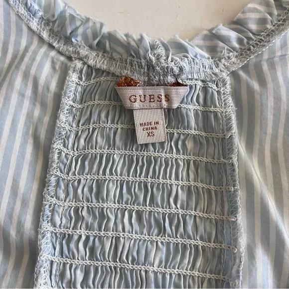 Guess Striped Blue Ruffle Top - Picture 3 of 6